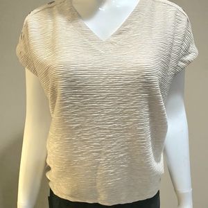 JONES New York Women's V-Neck Short Sleeve Blouse